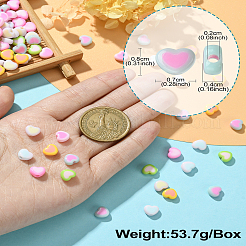 196шт 7 цвета акриловые двухцветные бусины в форме сердца&nbsp;OACR-CJ0001-60