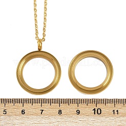 304 нержавеющая сталь плоский круглый медальон подвеска урна для праха домашних животных ожерелья&nbsp;NJEW-S455-08G