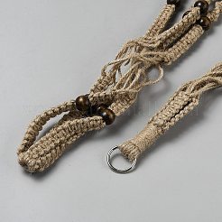 Подвесные кашпо из хлопка крючком макраме&nbsp;AJEW-WH20042-17B