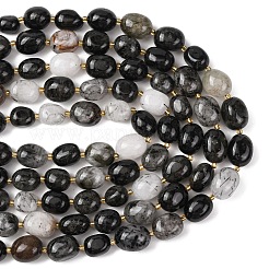 Натуральные турмализированные кварцевые бусинки&nbsp;G-G453-D06-01