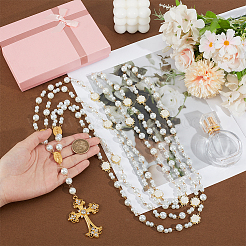 Сплав с пластиковой жемчужной лентой свадебная веревка для свадьбы&nbsp;HJEW-OC00271