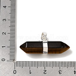 Двойные заостренные подвески с натуральным тигровым глазом&nbsp;G-NH0001-15P-08