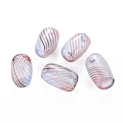 Прозрачные бусины из дутого стекла ручной работы GLAA-T012-16