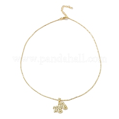 Позолоченные латунные ожерелья с подвесками с микропаве и цирконием&nbsp;NJEW-L178-02G-01