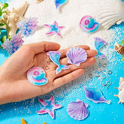 Комплекты украшений из акриловых и стальных подвесных сережек в морском стиле своими руками&nbsp;DIY-TA0010-53