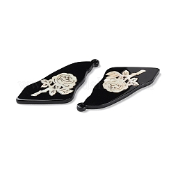 Непрозрачные акриловые подвески с цветочным узором&nbsp;BACR-D001-01L