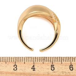 Кольца-манжеты для пальцев с микропаве из прозрачных кубических цирконий из латуни для женщин&nbsp;RJEW-B112-01G