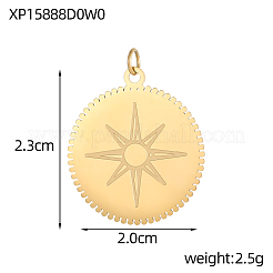 Плоские круглые подвески из нержавеющей стали 304&nbsp;STAS-OY004-50G