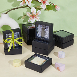 Квадратные бумажные коробки для печенья с прозрачным окном из ПВХ&nbsp;CON-WH0098-16A-01