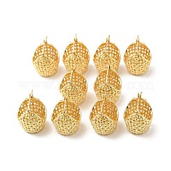 Плетеные серьги-кольца из латуни EJEW-G312-03G