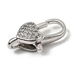 Застежки-клешни из прозрачной латуни с кубическим цирконием&nbsp;KK-Z078-46D-P