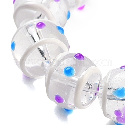 Стеклянные бусины с эмалевыми нитями&nbsp;GLAA-M047-01G