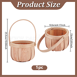 Деревянные корзины для цветов из яблок с ручкой&nbsp;AJEW-GA0009-57