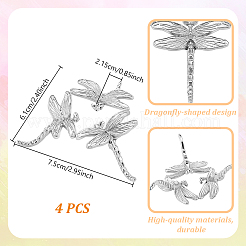 Держатели хрустальных шаров из сплава стрекозы&nbsp;DJEW-WH0103-009