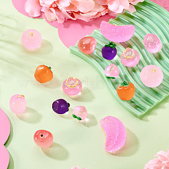 16 шт. 8 стиля светящихся смоляных украшений для фруктов&nbsp;DJEW-TA0001-16