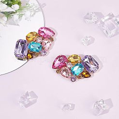 2 шт. съемное украшение для обуви со стразами из стекла&nbsp;AJEW-FG0002-04