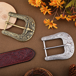 2 шт. 2-цветные пряжки из сплава с центральной планкой&nbsp;FIND-CL0001-52