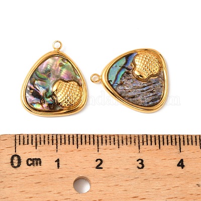 Подвески из натуральной ракушки пауа из нержавеющей стали 304 STAS-Z145-07G-01B-1