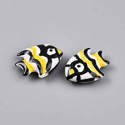 Фарфоровые бусины ручной работы&nbsp;PORC-N009-08G-1