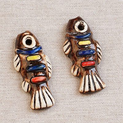 Ручной работы фарфора большие кулоны&nbsp;PORC-Z003-01C-1