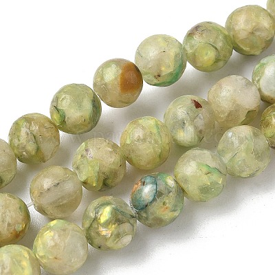 Нити из окрашенных натуральных доломитовых бусин G-D337-8mm-D02-1