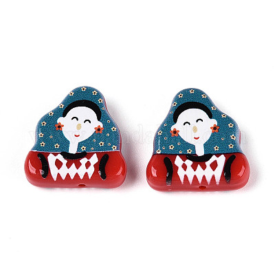 Печатные непрозрачные бусины из смолы&nbsp;RESI-N043-17A-1