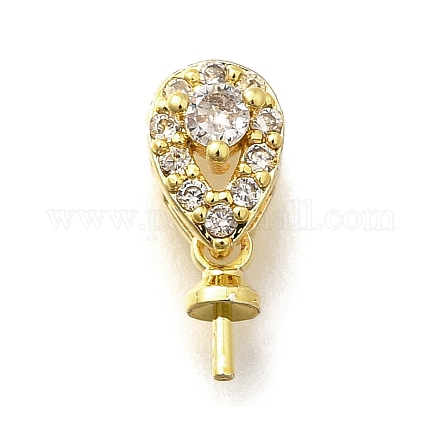 Латунные микропейв прозрачные кубические циркониевые шпильки KK-M316-15G-1