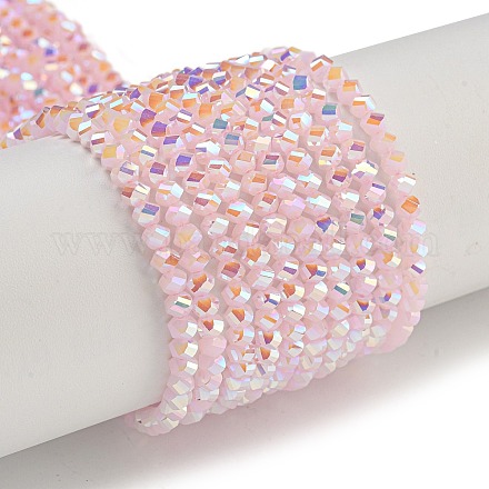 Стеклянные бусины с гальваническим покрытием GLAA-Q105-04I-1