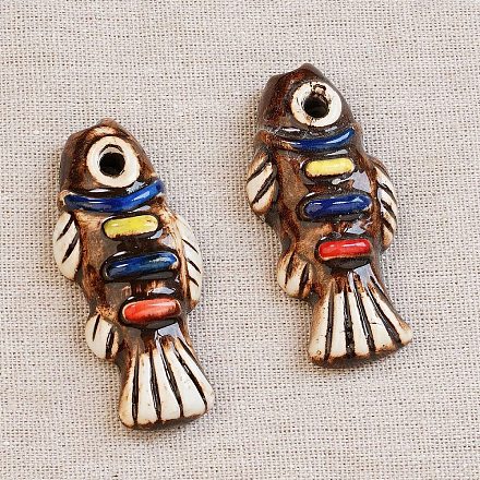 Ручной работы фарфора большие кулоны&nbsp;PORC-Z003-01C-1