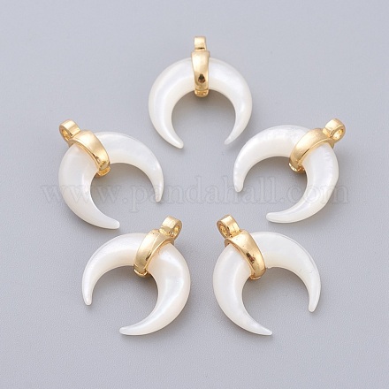 Подвески из натурального белого жемчуга SSHEL-L017-012G-1