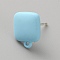 Alloy Stud Earring Findings, with Horizontal Loops, Square, Light Sky Blue, 10x8.5mm, Hole: 1mm, Pin: 0.7x10.5mm