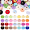 Fibre European Style Beads, Large Hole Beads, Rondelle, with Golden Metal Finding, Mixed Color, 22x13mm, Hole: 4mm, 200pcs/bag