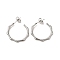 Tarnish Resistant Bamboo Joint Ring 304 Stainless Steel Stud Earrings, with 316 Surgical Stainless Steel Pin, Stainless Steel Color, 24x24x2mm, Pin: 0.7mm