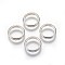 925 Sterling Silver Bead Frames, Ring, Silver, 12x2mm, Hole: 0.8mm, 10mm inner diameter