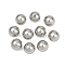 Shell Pearl Beads, Grade A, Round, Half Drilled, Silver, 10mm, Hole: 1mm