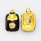 Golden Tone Alloy Enamel Pendants, Telephone Sets, Black, 19x12x7mm, Hole: 2mm