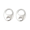 925 Sterling Silver Spring Gate Rings, Oval, Platinum, 11x8x2.5mm, Hole: 2.5mm