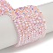 Electroplate Glass Beads Strands, Pearl Luster Plated, Faceted, Bicone, Pearl Pink, 4x4x3mm, Hole: 1mm, about 149pcs/strand, 12.2~12.6''(31~32cm)