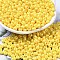 Baking Paint Luster Glass Seed Beads, Donut, Yellow, 4x2.5mm, Hole: 1mm, 275pcs/20g