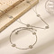 Elegant 304 Stainless Steel Daisy Link Chain Necklaces and Bracelets Sets for Women, Stainless Steel Color