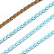 Braided PU Leather Cords, for Bracelet Necklace Jewelry Making, Light Sky Blue, 5x2mm, about 54.68 yards(50m)/bundle