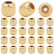 30Pcs Brass Crimp Beads, with Plastic, Oval, Real 18K Gold Plated, 6x5.8mm, Hole: 2mm