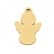 Ion Plating(IP) 201 Stainless Steel Pendants, Angel Charm, Laser Cut, Real 18K Gold Plated, 15.5x10.5x1mm, Hole: 1.5mm