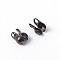 304 Stainless Steel Bead Tips, Calotte Ends, Clamshell Knot Cover, Electrophoresis Black, 4x2mm, Hole: 1.2mm