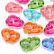 Transparent Acrylic Beads, Heart to Heart, Mixed Color, 27x34x6mm, Hole: 3mm, about 191pcs/500g