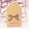Paper Gift Tags, Hange Tags, For Arts and Crafts, For Thanksgiving, Rectangle with Bowknot and Word Thank You, BurlyWood, 50x30x0.4mm, Hole: 5mm
