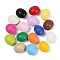 Opaque & Spray Painted Acrylic Beads, Oval with Floral Pattern, Mixed Color, 21x18x13.5mm, Hole: 1.5mm