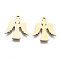 201 Stainless Steel Charms, Laser Cut, Angel, Golden, 16x15x1mm, Hole: 1.4mm