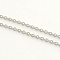 Non-Tarnish 304 Stainless Steel Cable Chains, Soldered, Flat Oval, Stainless Steel Color, 1.5x1x0.3mm