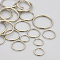Mixed Iron Split Key Rings, Keychain Clasp Findings, Platinum, 15~30mm, Inner diameter: 12~28mm